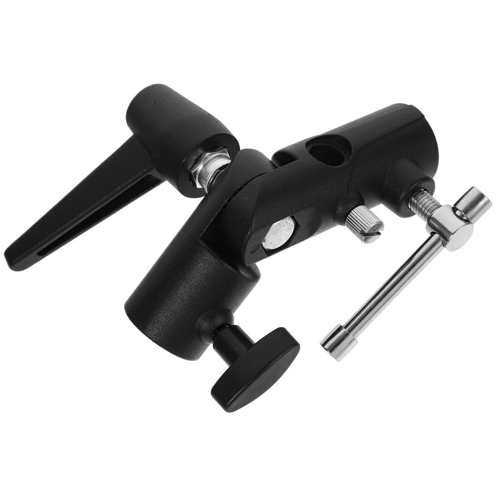 KOMBIUDA H-Type Camera Flash Bracket Mount with Aluminum Alloy Base for Off-Camera Tripod and Photography Umbrella Dual Flashlight Holder Portable