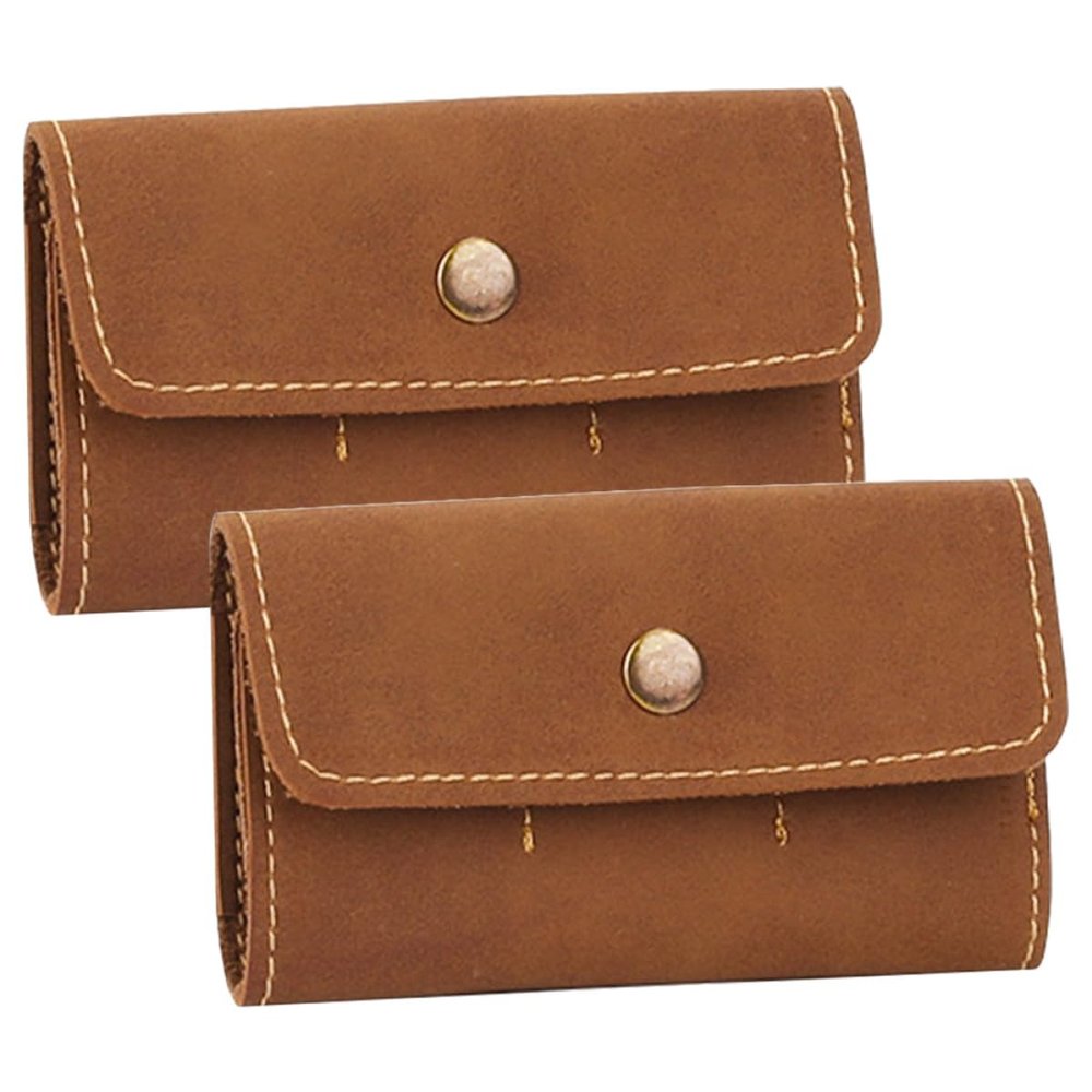 BESPORTBLE 2pcs Retro Brown Memory Card Holder Case Organizer Compact Lightweight Carrying Box for Micro Secure Digital High Capacity Cards Protective Storage for Gaming and Phone