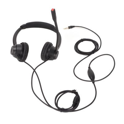 ChiweiJ H390D - 3.5VA Call Center Headset, Noise Cancelling Microphone with Volume Adjustment, Lightweight Office Headset for Customer Service, Teleconferencing, and Business Communication