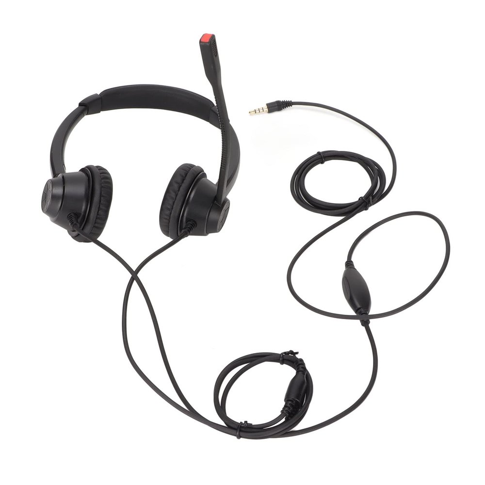 ChiweiJ H390D - 3.5VA Call Center Headset, Noise Cancelling Microphone with Volume Adjustment, Lightweight Office Headset for Customer Service, Teleconferencing, and Business Communication
