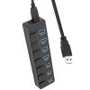 USB3.0 to Type C Splitter 7 Ports 5Gbps Fast Transfer Individual Switches for Computer & Laptops Plug and Play USB C Expansion Adapter view 1