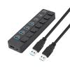USB3.0 to Type C Splitter 7 Ports 5Gbps Fast Transfer Individual Switches for Computer & Laptops Plug and Play USB C Expansion Adapter view 4