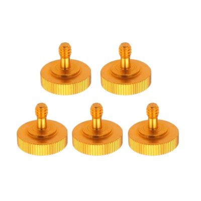 5PCS BGNing 1/4" Male to 1/4 inch Female Screw Adapter Tripod Bracket Hot Shoe Mount L Type Flash Stand for SLR Cameras Excellent(5pcs Gold)