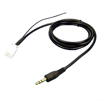8 Pin AUX Input Audio Cable Adapter for CD Player - Compatible with 8pin Car Stereo System, Direct Installation, Black ABS Material