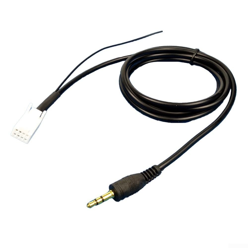 8 Pin AUX Input Audio Cable Adapter for CD Player - Compatible with 8pin Car Stereo System, Direct Installation, Black ABS Material