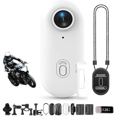 Waterproof 4K HD Pro Capture Camera, New Ultra Wide Angle Wearable Body Adventure Action Cameras with Audio, Night Vision, Mount Anywhere, for Diving, Cycling and Outdoors Activities (White,1080 128G)