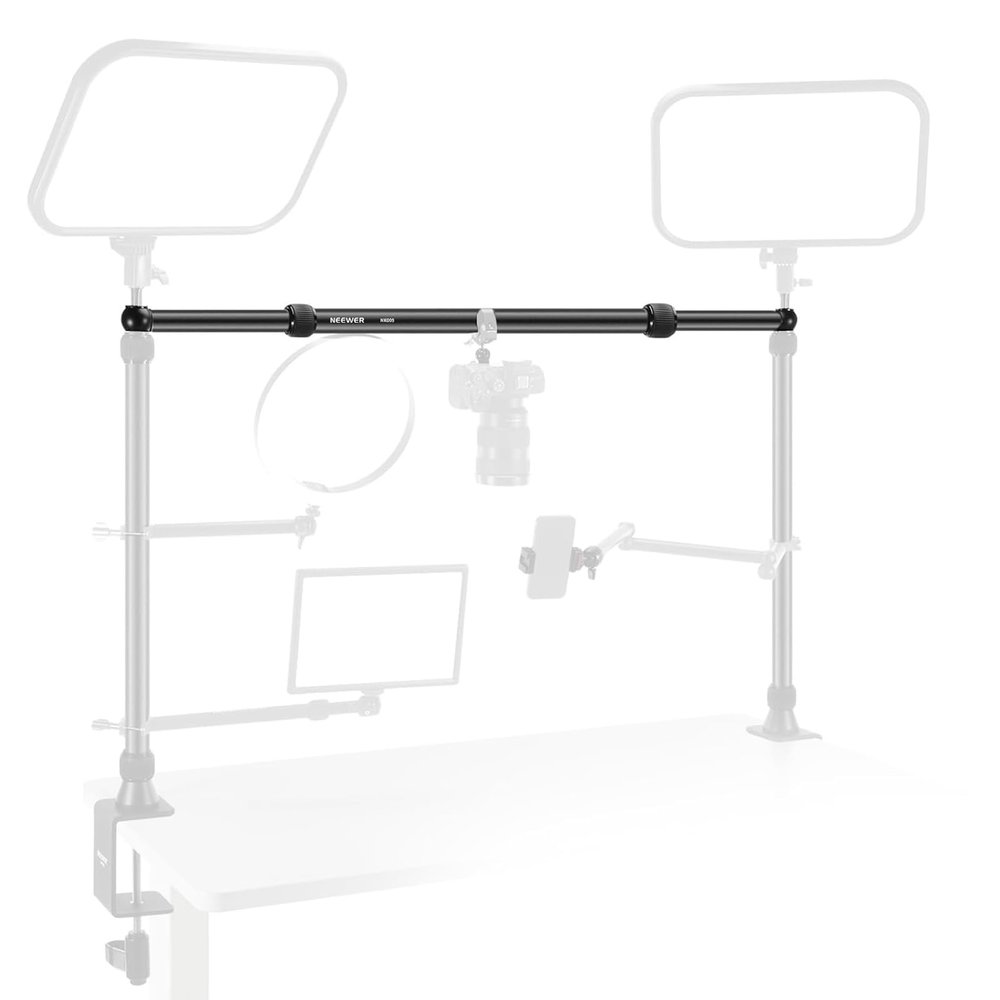 NEEWER 2.8-4.9ft Horizontal Boom Arm Only for NEEWER NK002 & NK003 Overhead Desk Camera Mount Rig Webcam Stand, Telescopic Crossarm for Phone Holder LED Light Video Recording Streaming, NK009