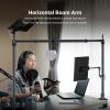 NEEWER 2.8-4.9ft Horizontal Boom Arm Only for NEEWER NK002 & NK003 Overhead Desk Camera Mount Rig Webcam Stand, Telescopic Crossarm for Phone Holder LED Light Video Recording Streaming, NK009 view 2