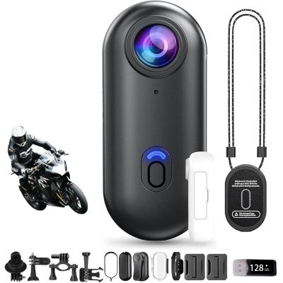Waterproof 4K HD Pro Capture Camera, New Ultra Wide Angle Wearable Body Adventure Action Cameras with Audio, Night Vision, Mount Anywhere, for Diving, Cycling and Outdoors Activities (Black,4K 128G)