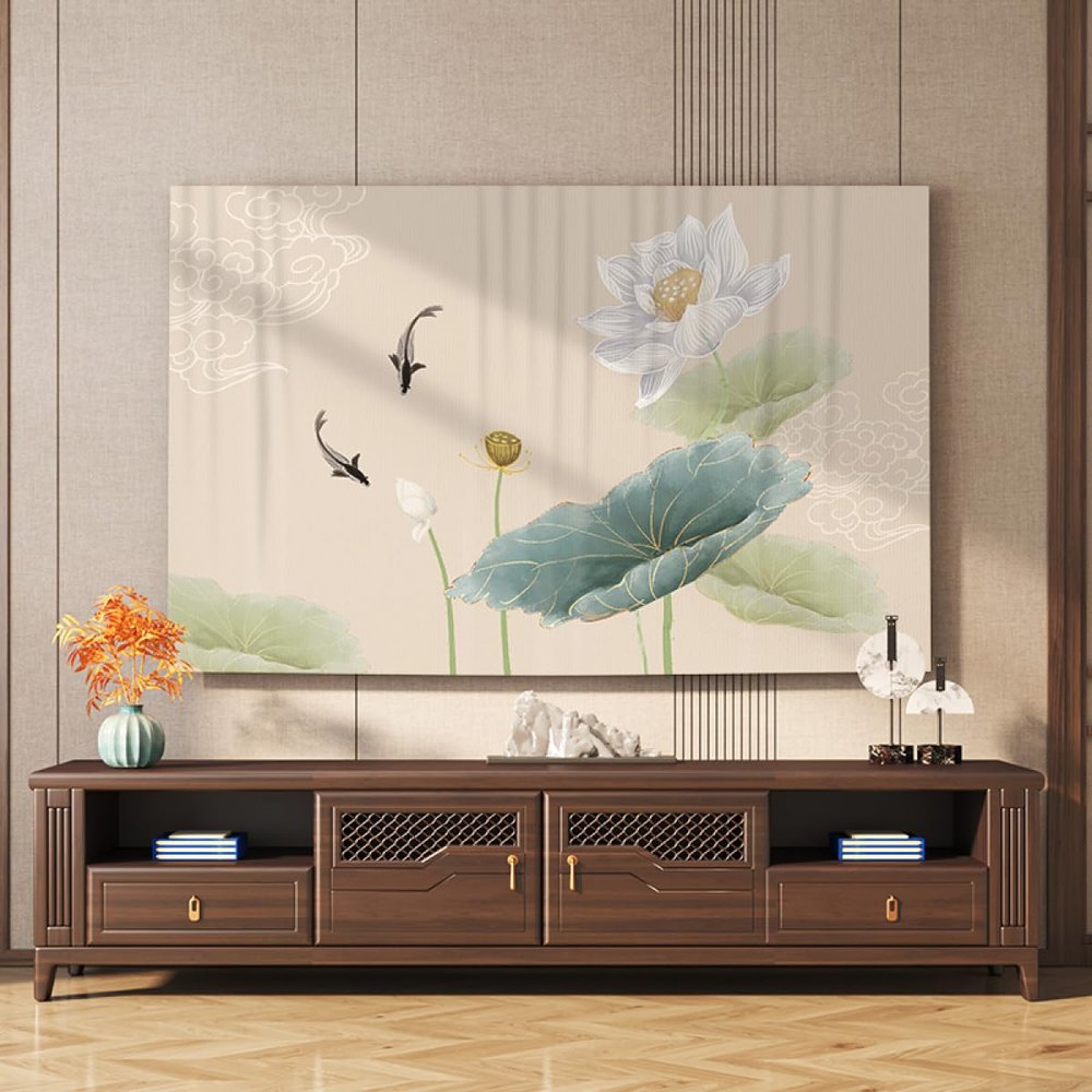TV Cover Indoor Display Covers Modern High-end Living Room Bedroom Art Decoration 32-80 Inch TV/PC Dust Cover LED/LCD Wall Mount/Curved/Desktop Monitor/Desktop Monitor-Pattern-3||42/43in(100*65cm)