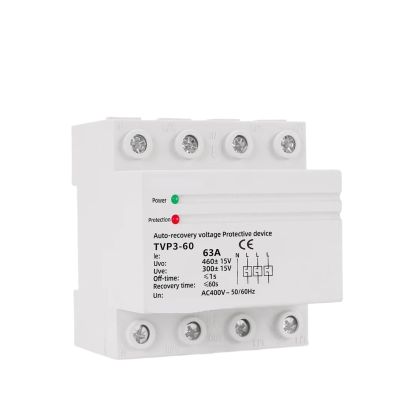 LSCCLMKJ Three Phase Over Under Voltage Protector 3 Automatic Recovery Protective Device Surge Protection Relay Reset 63A 60A 380V
