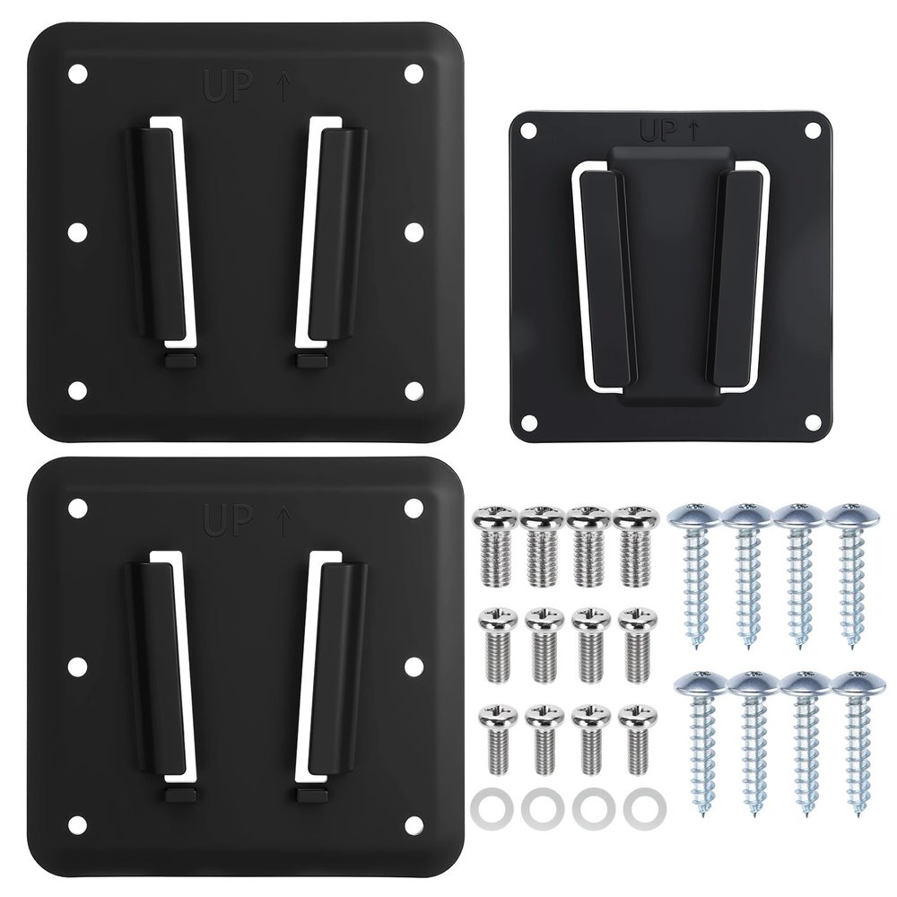 Anti-Rust Quick Release RV TV Mount, Plastic Polymer, VESA 100x100mm, for Screens up to 43 inches and 30 lbs, Low Profile Wall Bracket, for Camping, Truck, Movie Night, 2 Wall Plates 1 VESA Bracket