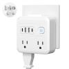 Multi Plug Outlet Extender with 2 USB-A + 2 USB-C & Phone Holder, HITRENDS 1875W/16A 4-Outlet Extender, Non Surge Protector Travel Cruise Ship Essentials, Electrical Wall Splitter for Home Office view 1