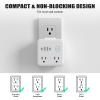 Multi Plug Outlet Extender with 2 USB-A + 2 USB-C & Phone Holder, HITRENDS 1875W/16A 4-Outlet Extender, Non Surge Protector Travel Cruise Ship Essentials, Electrical Wall Splitter for Home Office view 4