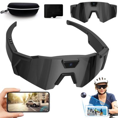 POV Glasses 4K Baseball Glasses with Camera, Baseball Sunglasses with Camera, Sports Sunglasses with Cameras, Smart Cameras Glasse for Men and Women Recording for Outdoor Activities (Black-B)