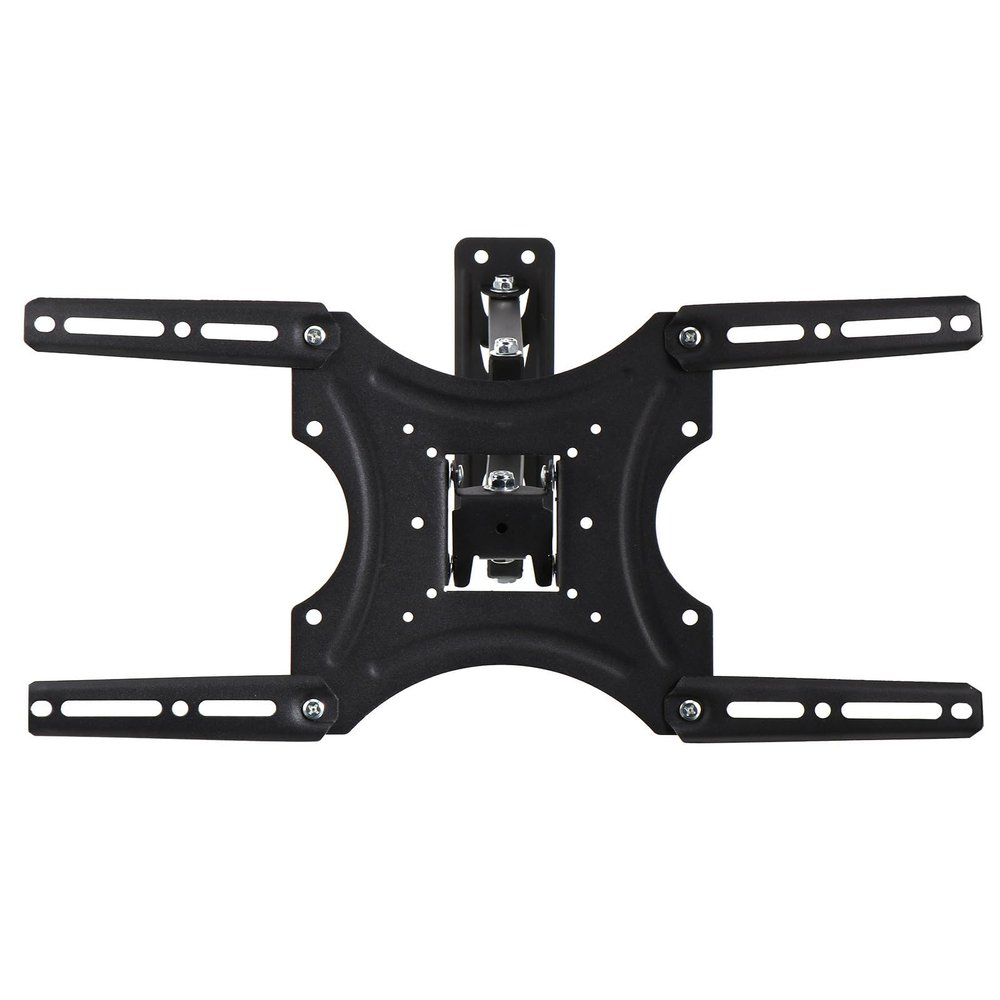 COMPUKAS Fixed Tv Wall Mount Bracket Black Sturdy Screen Holder for LED Flat Panel Display Space-Saving Wall Hanging Support with Heat Dissipation Design Easy Installation Without Expert