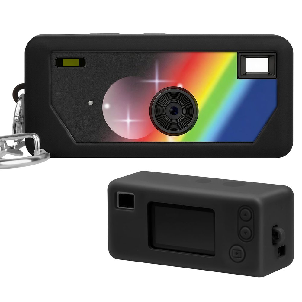 Silicone Case for Kodak CHARMERA Keychain Digital Camera Blind Box, Photo Mini Keychain Camera Sleeve with Precise Cutouts & Scratch Protection - Camera NOT Included (Black)
