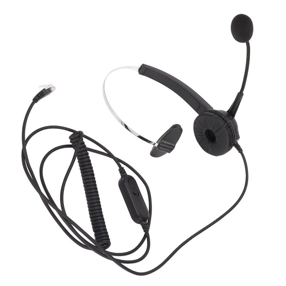 Phone Headset Noise Cancelling Headphones with Mic for Call Centers, RJ9 Landline Phone Headset for Office Workers