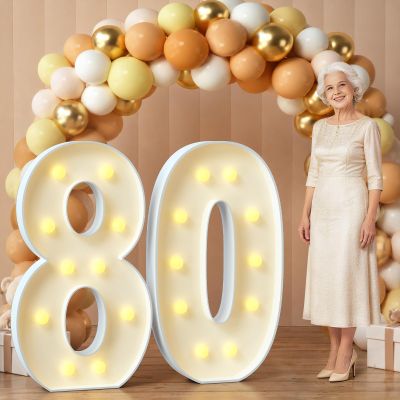 imprsv 80 Marquee Numbers, 4FT Light Up Sign for 80th Birthday Party Decor