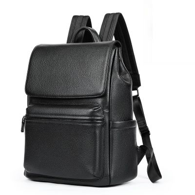 Glorixen Genuine Leather Laptop Backpack for Women Large Capacity Travel Computer Bag Casual Daypack Gift Box (Black)