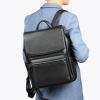 Glorixen Genuine Leather Laptop Backpack for Women Large Capacity Travel Computer Bag Casual Daypack Gift Box (Black) view 4