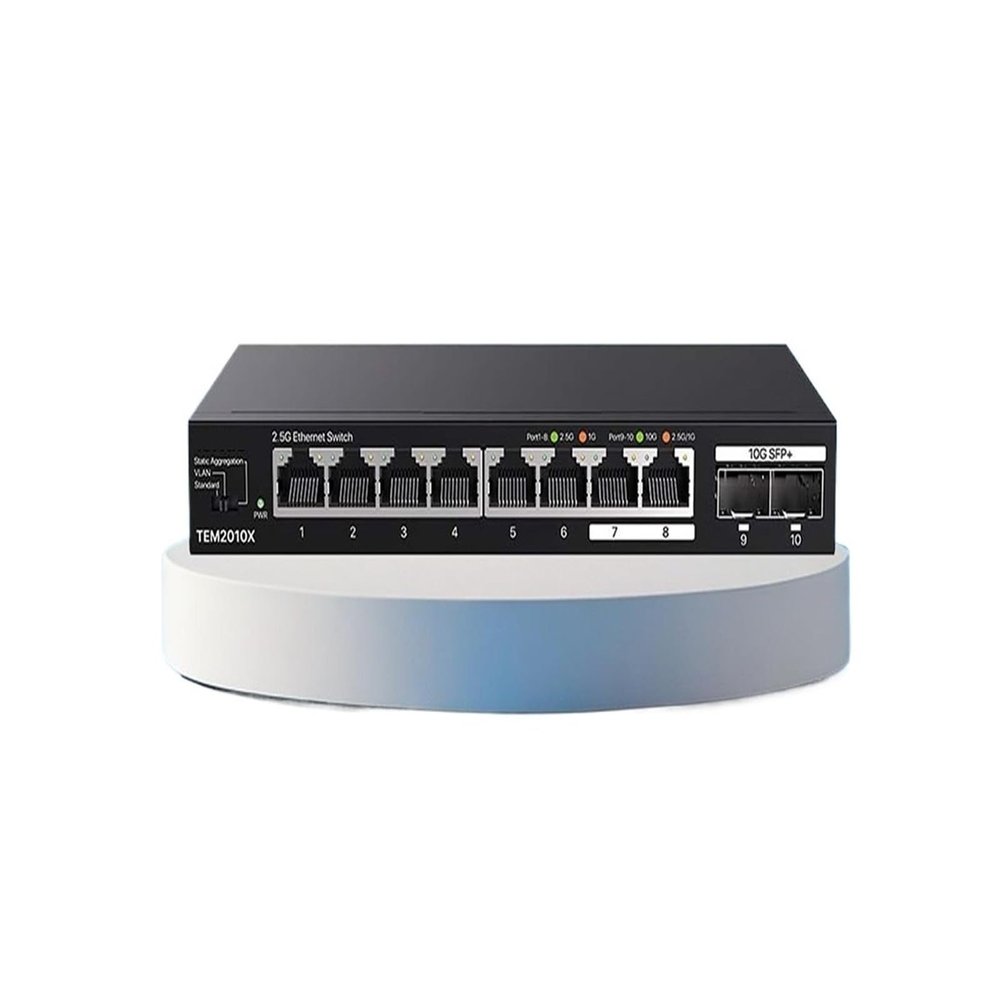 8-Port Gigabit LAN Splitter Hub NAS 10000Mbps Disconnector 2x10G SFP(10 Port with AU Plug)