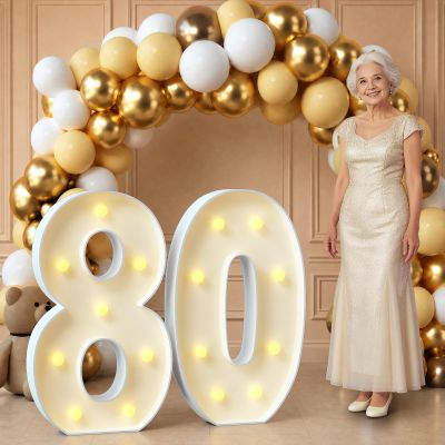 imprsv 80 Marquee Numbers, 3FT Light Up Sign for 80th Birthday Party Decor