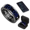 Domars Smart Ring Health Tracker with Display, Fitness Ring for Women Men with Heart Rate,Sleep Monitoring, Gesture Control, No Subscription, Fast-Charge Case, IP68 Smart Rings (Black, 13(22.3mm)) view 1