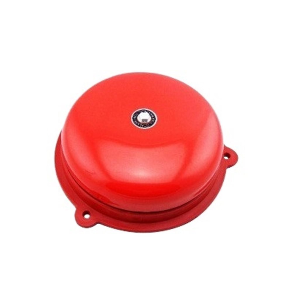 1pc AC 220V 150mm 6 inch Dia Schools Fire Alarm Round Shape Electric Bell Red