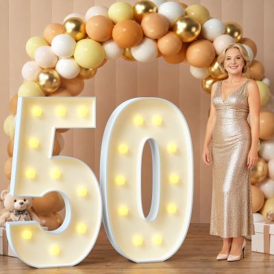 imprsv 50 Marquee Numbers, 4FT Light Up Sign for 50th Birthday Party Decor