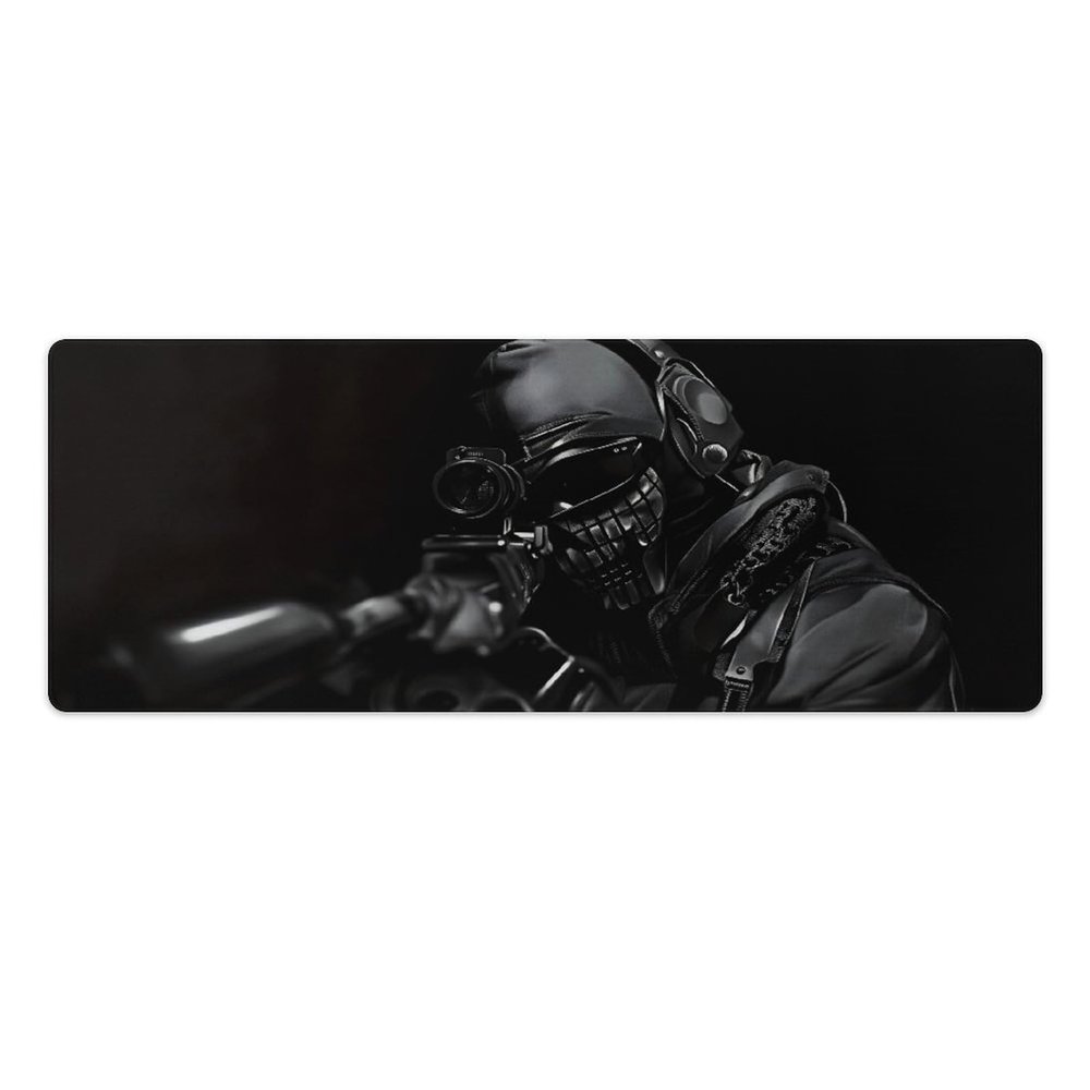 American Army Troops Soldiers Gaming Mouse Pad 32L12W inch Extended Large Laptop Keyboard Non-Slip Rubber Base with Stitched Edges for Home Office Computer