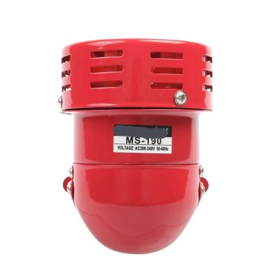 1pc 220VAC 110VAC 12VDC 24VDC Red Mini Metal Motor Siren Industrial Alarm Sound Electrical Guard Against Theft MS-190(DC 12V)