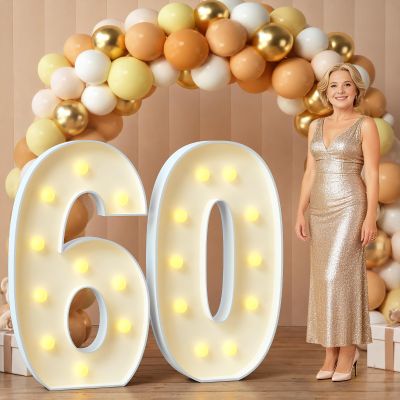 imprsv 60 Marquee Numbers, 4FT Light Up Sign for 60th Birthday Party Decor