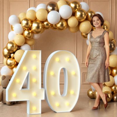 imprsv 40 Marquee Numbers, 3FT Light Up Sign for 40th Birthday Party Decor