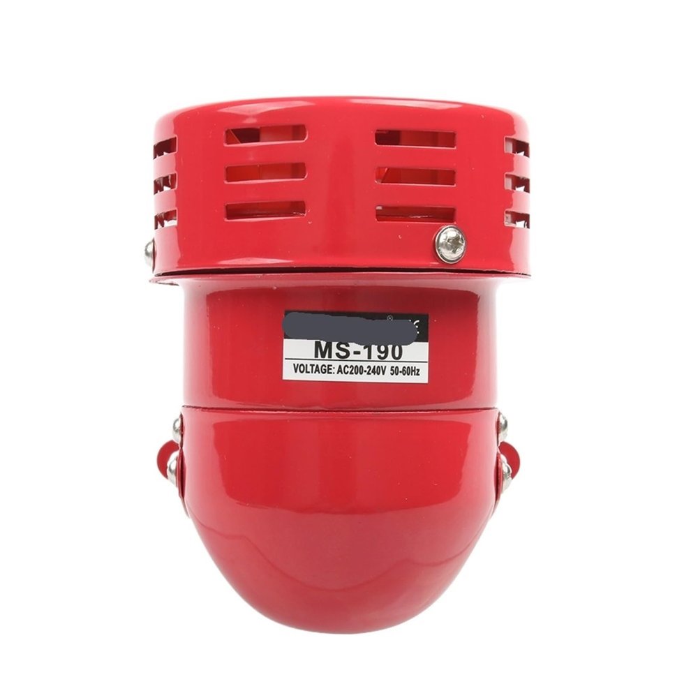 1pc 220VAC 110VAC 12VDC 24VDC Red Mini Metal Motor Siren Industrial Alarm Sound Electrical Guard Against Theft MS-190(DC 12V)