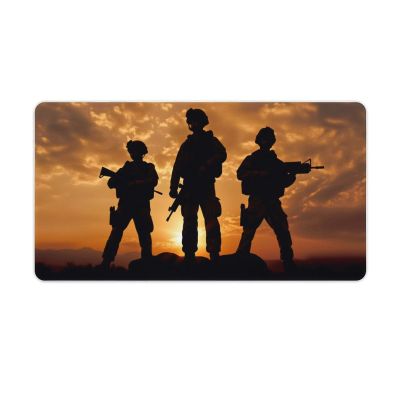American Soldiers Gaming Mouse Pad 30L16W inch Extended Large Laptop Keyboard Non-Slip Rubber Base with Stitched Edges for Home Office Computer