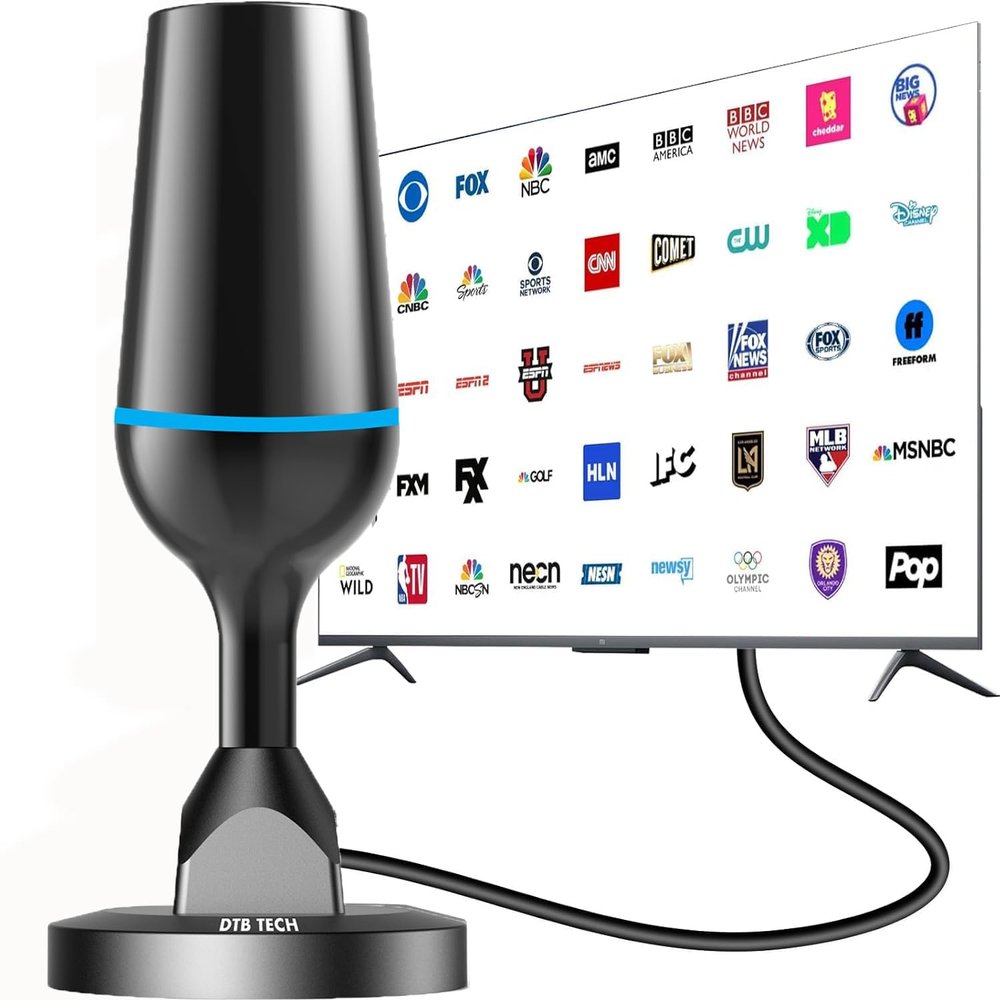 Digital Indoor TV Antenna for Smart TV, 4K HD Indoor TV Antenna for Local Channels Without Cable - Magnetic Base, 360 Reception, 8.2Ft Cable, 120 Mile Range - Support All HDTVs After 2007