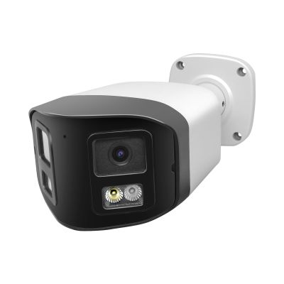 4MP Dual Lens PoE IP Security Camera with 180 Ultra Wide Viewing Angle, 2-Way Talk, AI Human Vehicle Detection, SD Card Slot(256GB), Full Color/EXIR2.0 Night Vision, Must Work with NVRs or PoE Switch