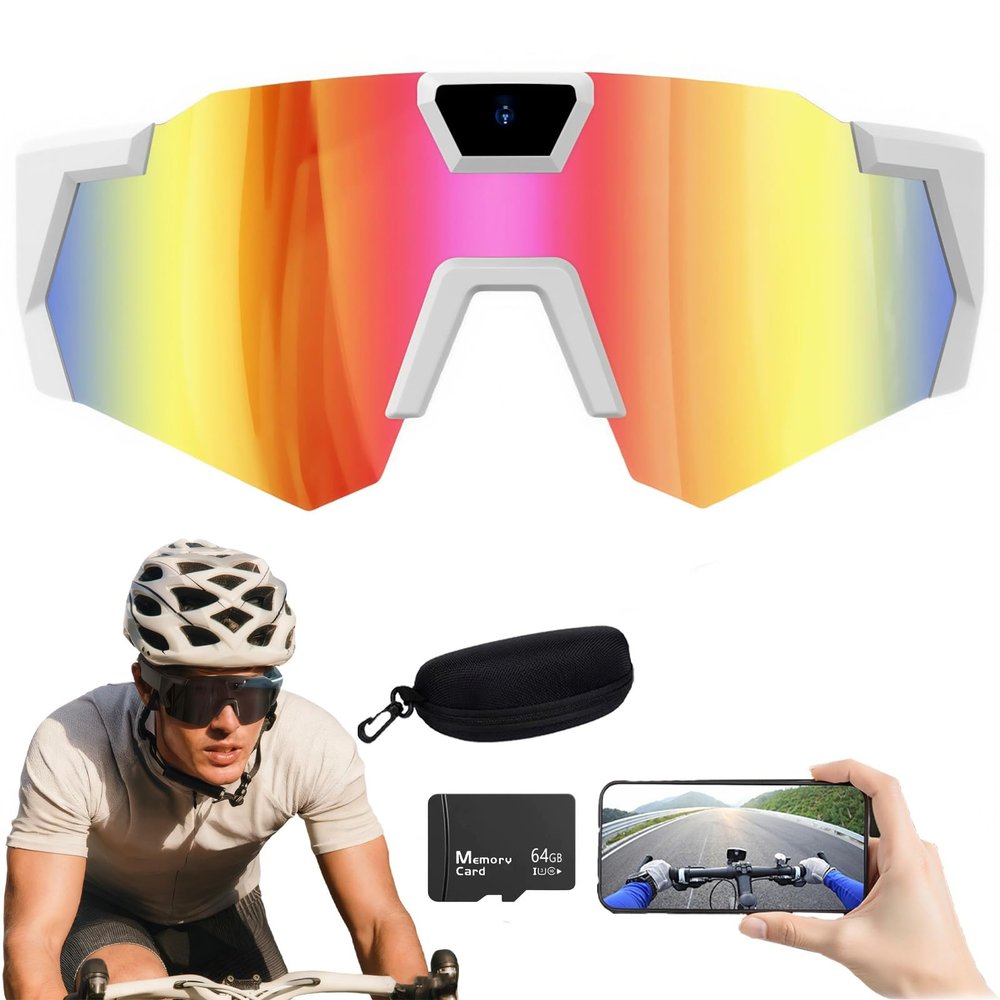 4K HD POV Sports Glasses with Camera, 2026 Upgraded Smart Glasse for Men Women Sunglasses Cameras and Audio Video Action Outdoor Activity Recording Glasses, Action Sports for Cycling Hiking (#B)