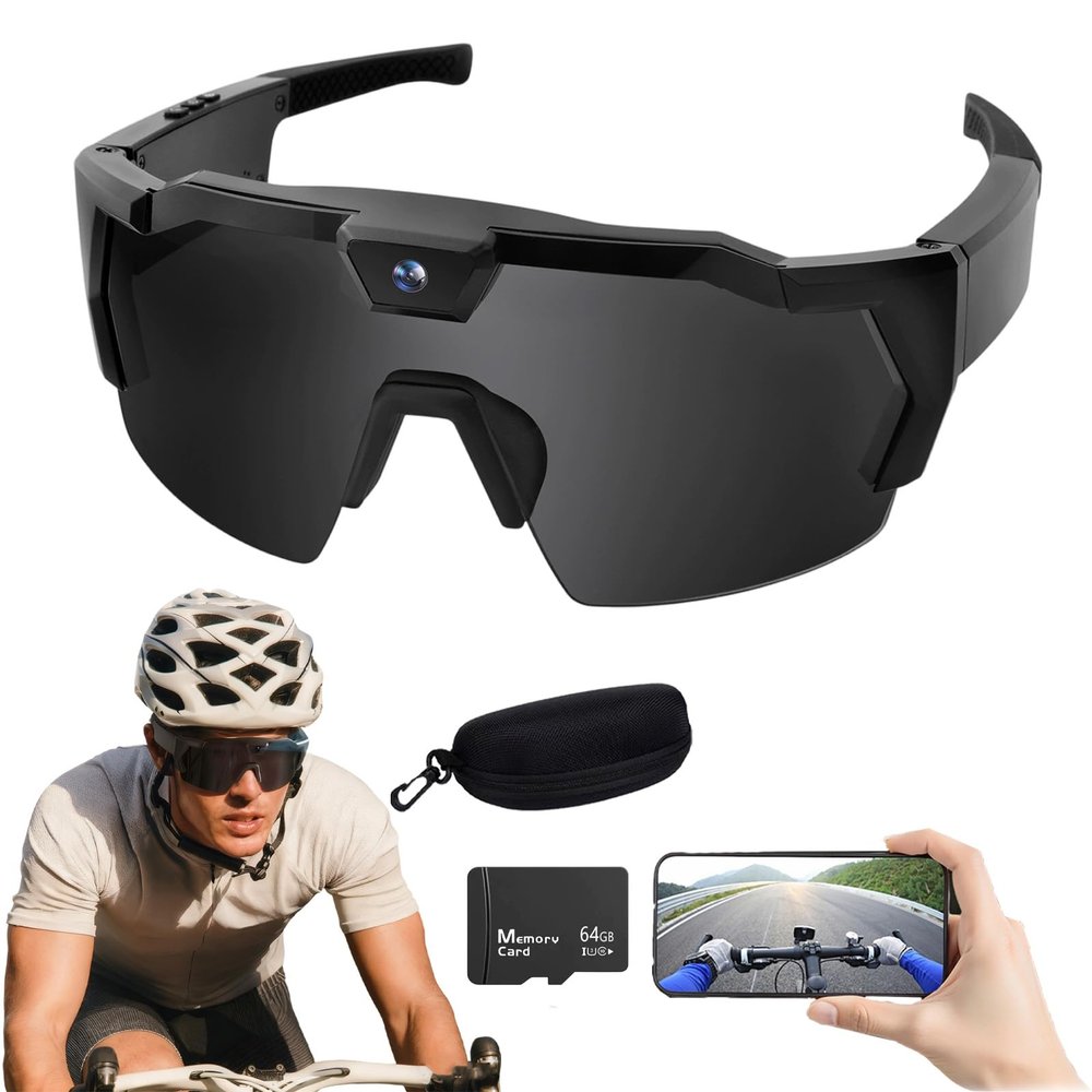 4K HD POV Sports Glasses with Camera, 2026 Upgraded Smart Glasse for Men Women Sunglasses Cameras and Audio Video Action Outdoor Activity Recording Glasses, Action Sports for Cycling Hiking (#G)