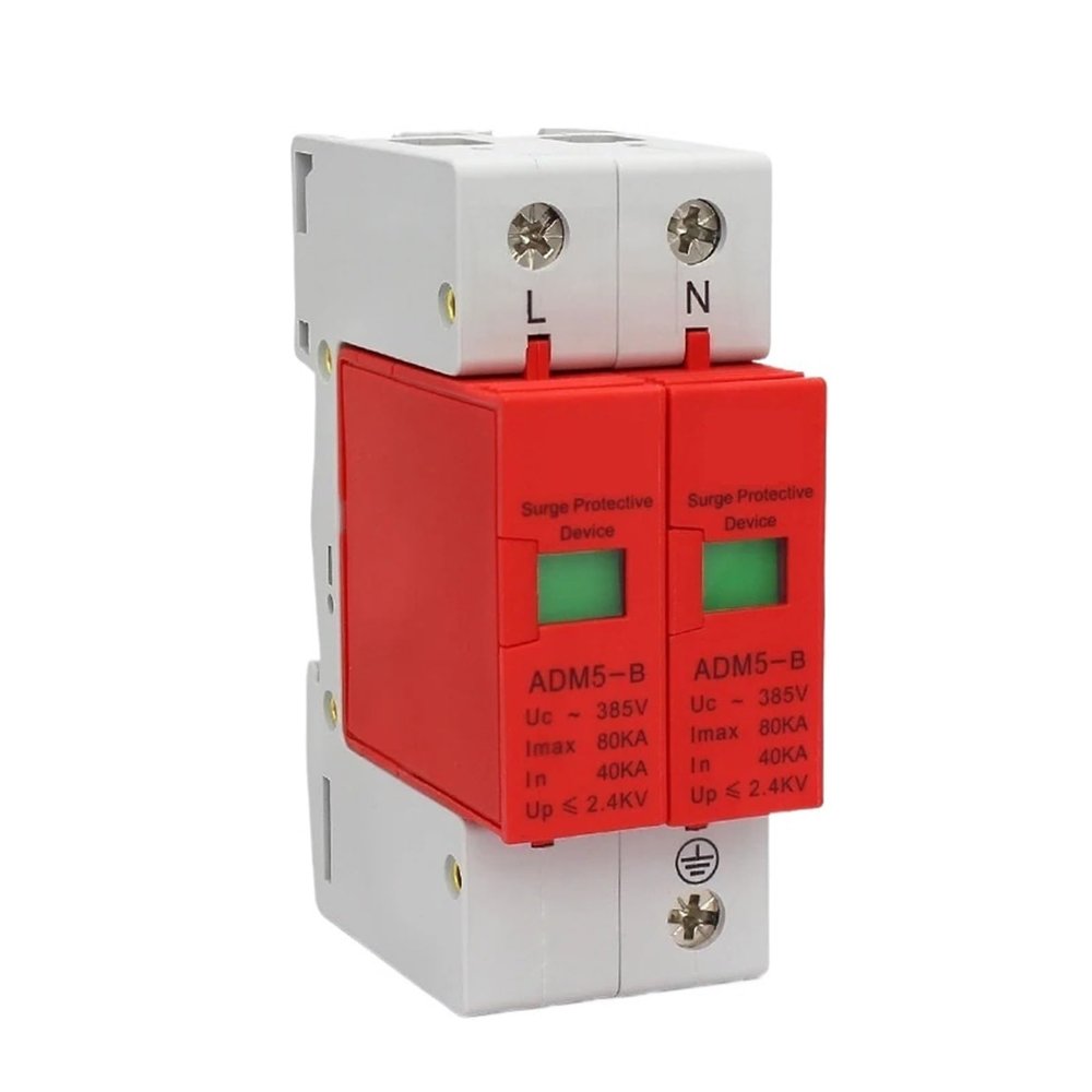20-40kA 2P+N 385V 20KA 40KA 60KA 80KA AC 385V DIN Rail-Mounted SPD Low-Voltage Surge Protector Arrester(10KA20KA)