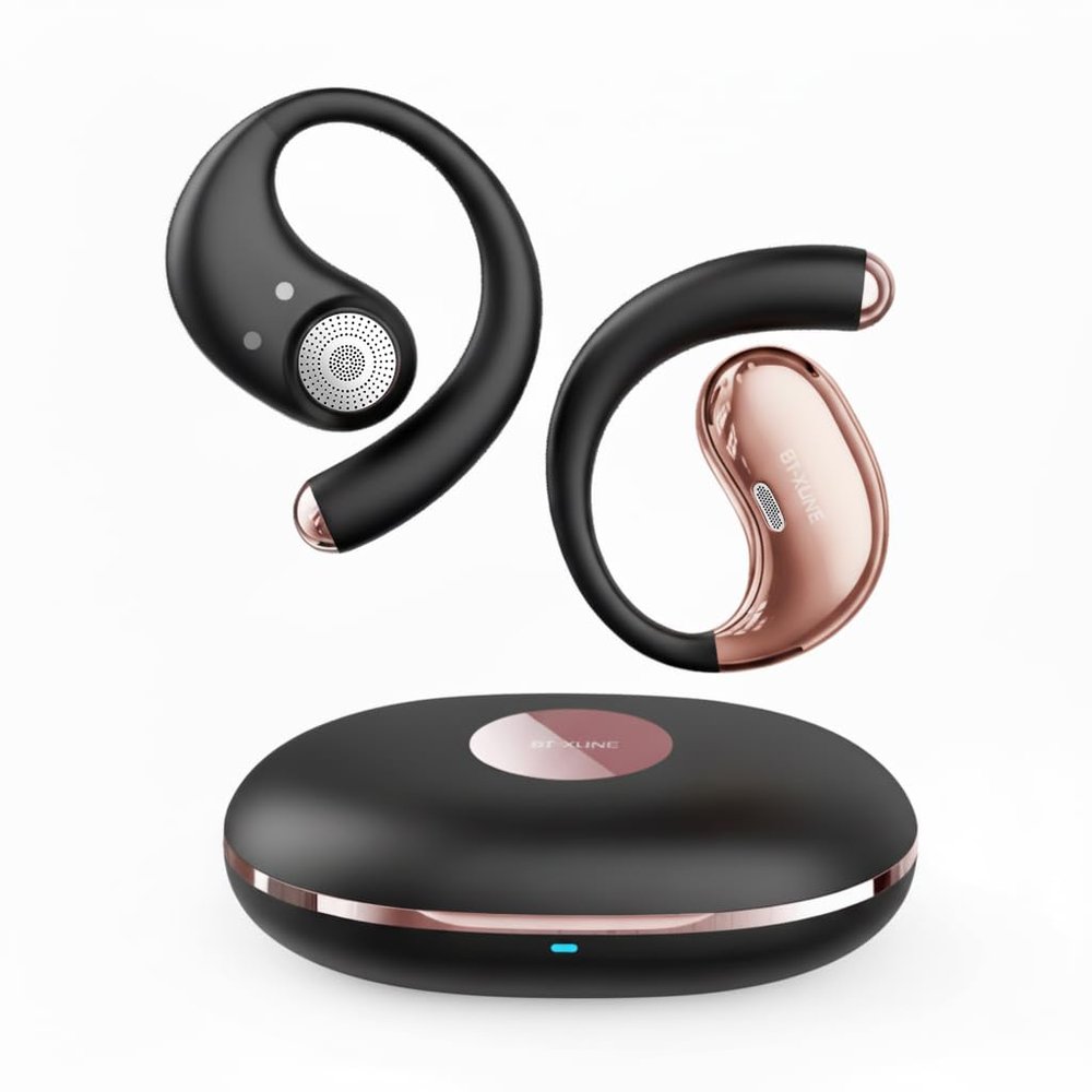 BEVCEFCC Open Ear Bluetooth Headphones 6.0, Wireless Earbuds with Ear Hooks, 36H Playtime, Sweatproof Comfort Fit for Sports Running Workouts, Touch Control Lightweight Open Ear Design