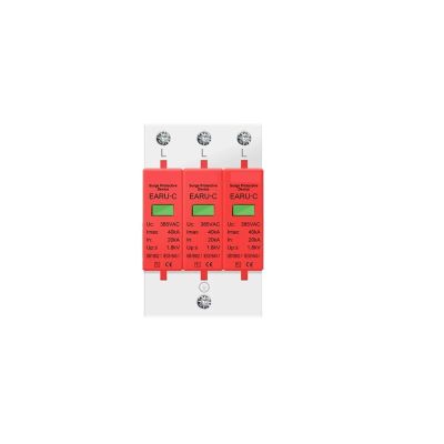 385V AC SPD 1P 2P 3P 4P 20KA 30KA 40KA 60KA Lightning Surge Protector, Solar Photovoltaic Low-Voltage Surge Arrester(1P,AC385V 30-60KA)