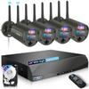 90 Days Storage & 130 Wide Angle Wireless Security Camera System, Wireless Cameras for Home Security, Outdoor WiFi Video Surveillance DVR Kits view 1