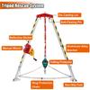 GAOFEMZ Heavy Duty Tripod Rescue System with Self-Lock Device, 12m Telescopic Legs, Fall Protection Bracket, Durable Lifting & Rescue Equipment for Safety Operations view 2