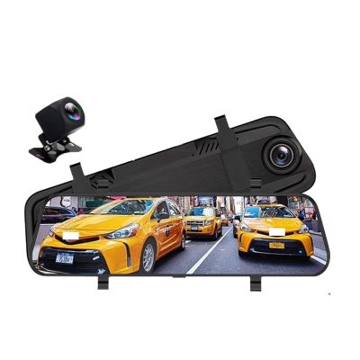 10inch Rear View Mirror Camera IPS Full Touch Screen 1080P Stream Media Rearview Mirror Dash Cam Dual Camera(NOT SD Card)