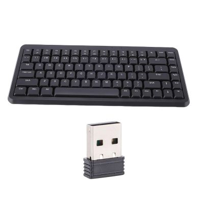ASHATA 75% Wireless Gaming Keyboard, Compact Keyboard or PC, 84 Keys Silent Scissor Switch, with 2.4G Receiver, for Desktop PC Laptop Support for Win System (Black)