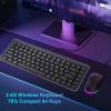 ASHATA 75% Wireless Gaming Keyboard, Compact Keyboard or PC, 84 Keys Silent Scissor Switch, with 2.4G Receiver, for Desktop PC Laptop Support for Win System (Black) view 2