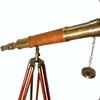 Decorative Brass Telescope  Leather Wrapped Nautical Design with Wooden Tripod High Magnification Collectibles Gifts Item view 2