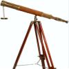Decorative Brass Telescope  Leather Wrapped Nautical Design with Wooden Tripod High Magnification Collectibles Gifts Item view 3
